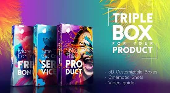 AE模板-三维立体盒子数字产品包装宣传展示动画 Triple Box Set for Your Digital Product AE模板-三维立体盒子数字产品包装宣传展示动画 Triple Box Set for Your Digital Product