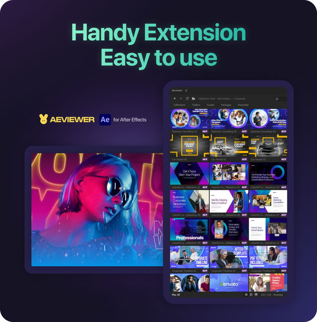AE脚本-650个现代时尚优雅幻灯片图文包装设计动画模板 Slideshow Pack AEViewer