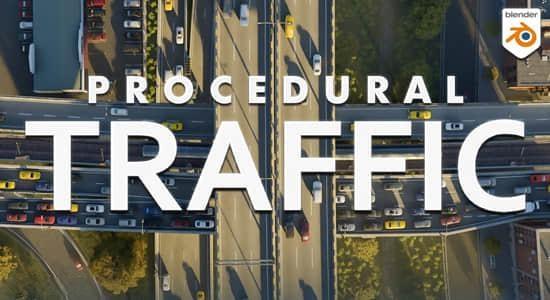 真实汽车交通场景动画模拟Blender预设 Procedural Traffic V1.1.1 真实汽车交通场景动画模拟Blender预设 Procedural Traffic V1.1.1