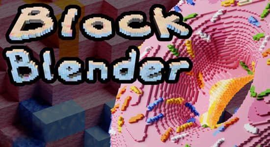 Blender插件-三维方块体积像素化效果 BlockBlender V1.4.1+使用教程 Blender插件-三维方块体积像素化效果 BlockBlender V1.4.1+使用教程