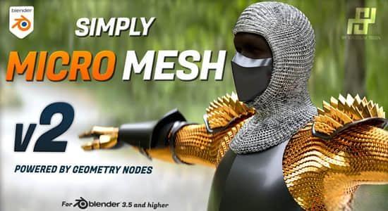 快速创建生成网格模型Blender插件 Simply Micro Mesh v2.4