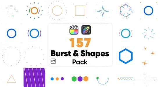 FCPX插件-157种彩色运动图形MG小动画 Burst and Shapes Pack FCPX插件-157种彩色运动图形MG小动画 Burst and Shapes Pack