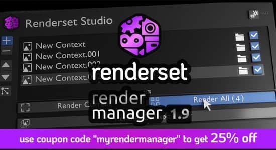 渲染设置储存管理Blender插件 Render Manager Addon Renderset V1.9.0