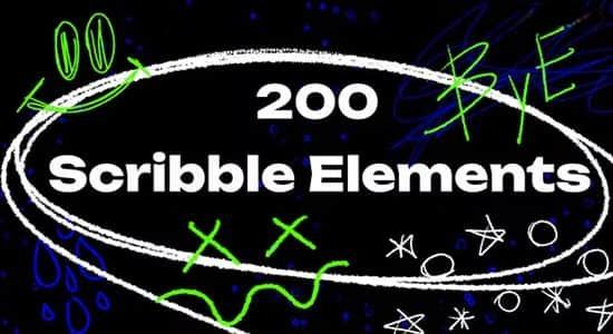 PR模板-200个手绘线条图形涂鸦元素动画(含原版音乐) Scribble Elements PR模板-200个手绘线条图形涂鸦元素动画(含原版音乐) Scribble Elements
