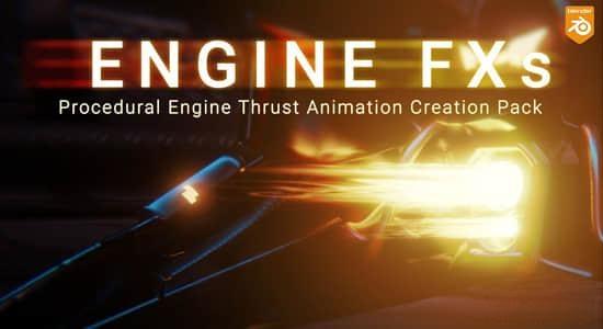 模拟引擎火焰喷射动画效果资产Blender预设 Engine FXs V1.1 模拟引擎火焰喷射动画效果资产Blender预设 Engine FXs V1.1