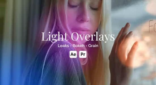 AE/PR模板-镜头漏光散景光效叠加视觉特效工具包