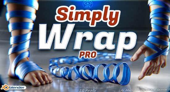 绳子绸带样条线缠绕Blender插件 Simply Wrap Pro v1.5.2+预设库 绳子绸带样条线缠绕Blender插件 Simply Wrap Pro v1.5.2+预设库