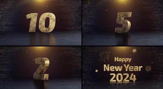AE模板-三维10秒数字倒计时2024新年快乐片头 New Year Countdown AE模板-三维10秒数字倒计时2024新年快乐片头 New Year Countdown