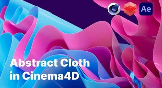 C4D教程-学习制作现代栏目包装抽象布料动画 Abstract Cloth Animation in Cinema 4D