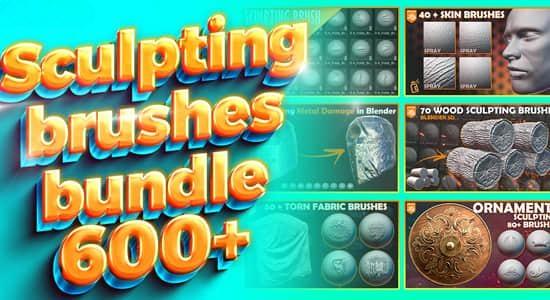 600组雕刻笔刷Blender预设 600+Blender Sculpting Brushes 600组雕刻笔刷Blender预设 600+Blender Sculpting Brushes