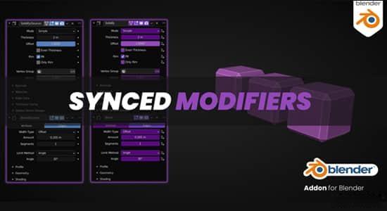 Blender插件-同时给多个模型增添效果 Synchronize Modifiers V2.2.0 Blender插件-同时给多个模型增添效果 Synchronize Modifiers V2.2.0