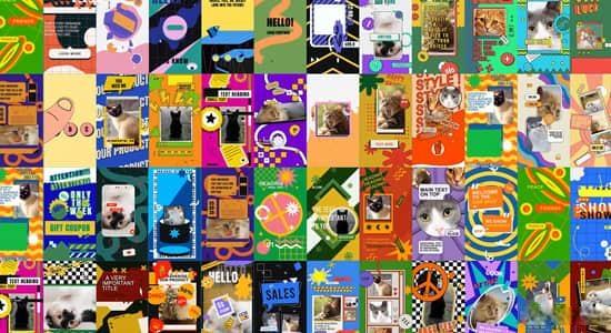 AE模板-44种现代时尚竖屏卡通图形宣传包装动画 Trendy Vertical Stories Package AE模板-44种现代时尚竖屏卡通图形宣传包装动画 Trendy Vertical Stories Package