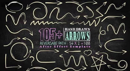 AE模板-105个手绘线条箭头图形动画 Hand Drawn Arrow Pack
