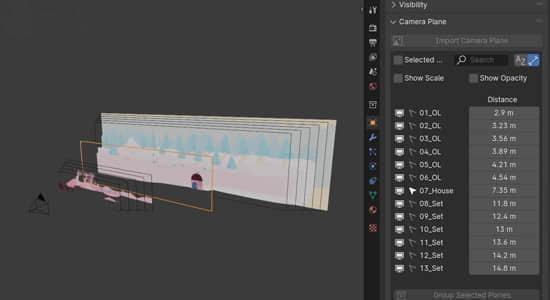 Blender插件-图片导入分层摄像机动画 Camera Plane v1.5.0
