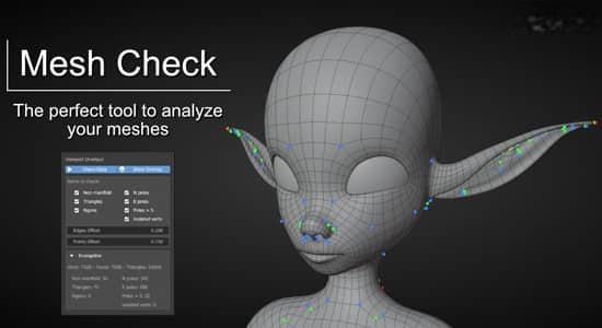 Blender插件-检查优化模型面片工具 Mesh Check GPU Edition V0.4.0 Blender插件-检查优化模型面片工具 Mesh Check GPU Edition V0.4.0