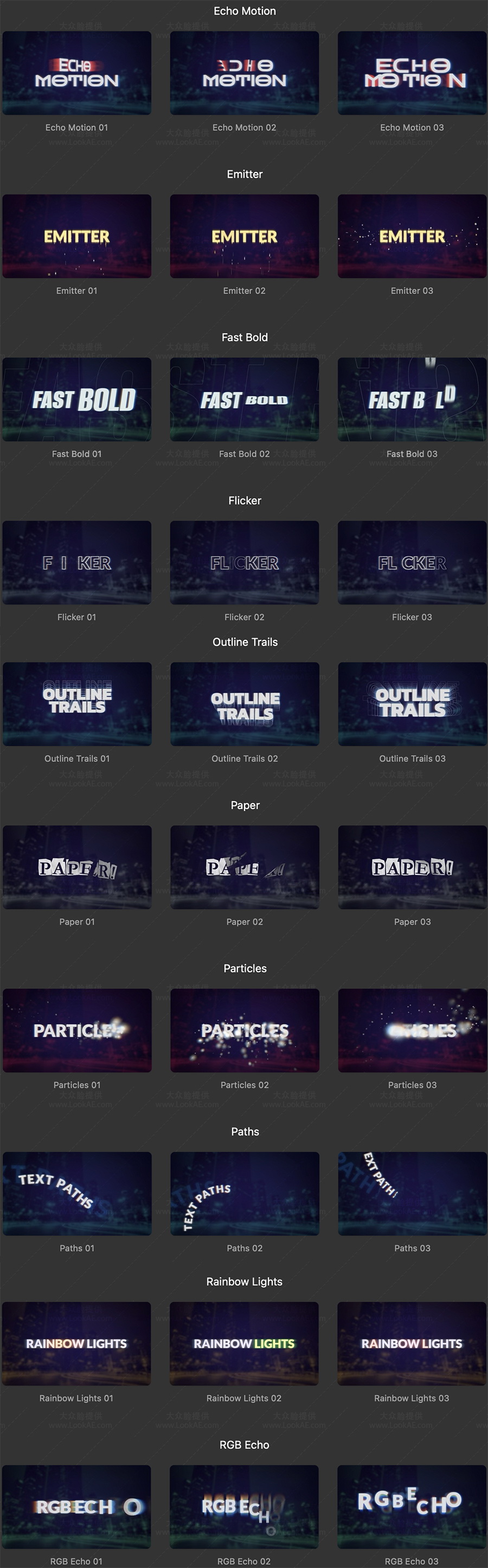 FCPX插件-30个现代超大文字标题视觉特效动画预设