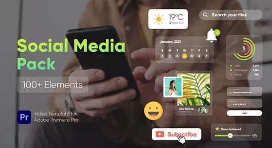 PR模板-100种网络媒体视频社交网站图形标题动画 Social Media Pack PR模板-100种网络媒体视频社交网站图形标题动画 Social Media Pack