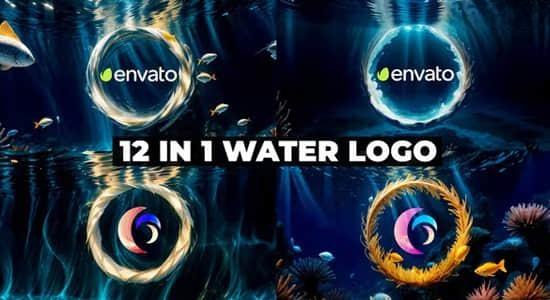 AE模板-12组缤纷海底水下世界LOGO展示片头动画