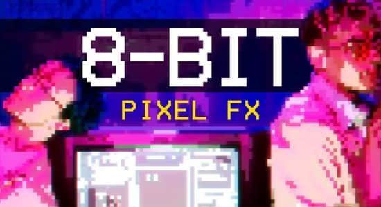 达芬奇模板-复古怀旧8位游戏像素视觉特效预设 8 Bit Game Effect