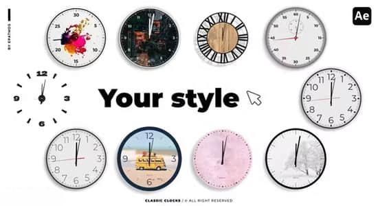 AE模板-经典数字时钟动画 Classic Clocks AE模板-经典数字时钟动画 Classic Clocks