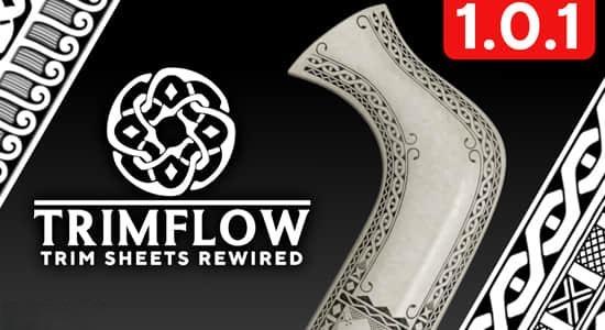 贴画纹理路径绘制Blender插件 Trimflow V1.0.1+使用教程 贴画纹理路径绘制Blender插件 Trimflow V1.0.1+使用教程