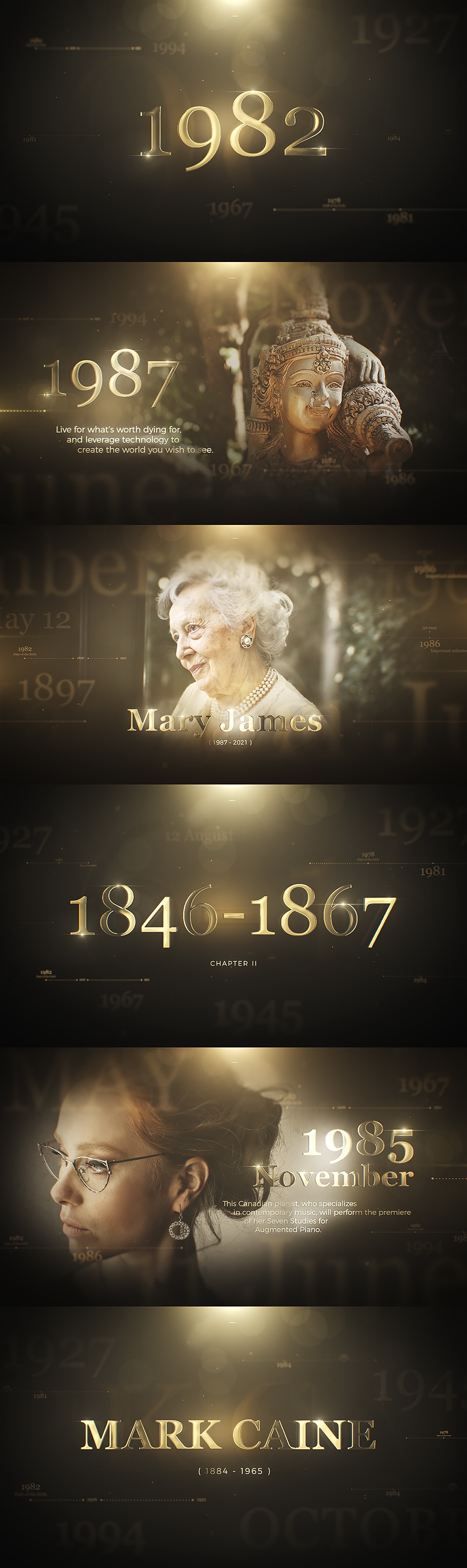 AE模板-金色风格历史纪录片时间线图文介绍宣传片头 含原版音乐 AE模板-金色风格历史纪录片时间线图文介绍宣传片头 含原版音乐