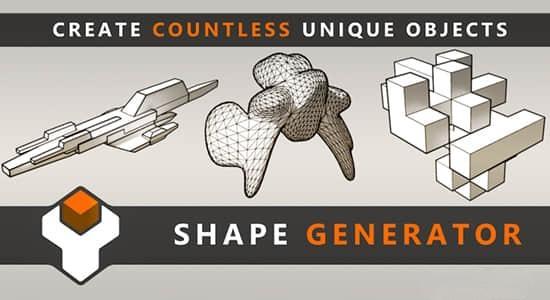 快速创建无限多种独特的三维模型对象Blender插件 Shape Generator V1.7.14 快速创建无限多种独特的三维模型对象Blender插件 Shape Generator V1.7.14