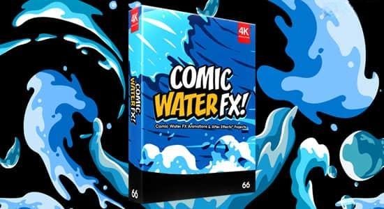 4K视频素材-109个动漫卡通二维水流液体MG动画特效 BBV66+AE工程