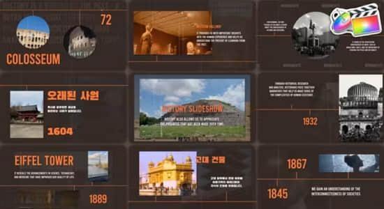 FCPX插件-公司企业时间线发展历程回顾展示动画 History Slideshow FCPX插件-公司企业时间线发展历程回顾展示动画 History Slideshow