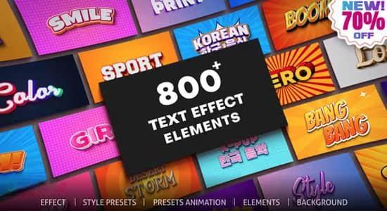 AE脚本-800个复古卡通时尚广告宣传三维文字标题特效字幕动画预设 Text Effect v1.0 AE脚本-800个复古卡通时尚广告宣传三维文字标题特效字幕动画预设 Text Effect v1.0