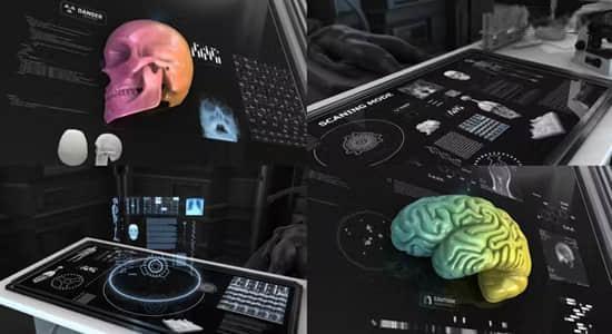 AE模板-200个科技感医疗试验人体HUD信息图表动画