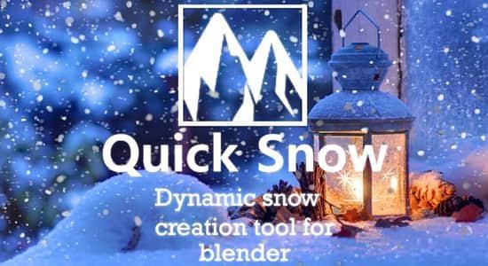 快速制作下雪覆盖特效Blender插件 Quick Snow v4.0 快速制作下雪覆盖特效Blender插件 Quick Snow v4.0