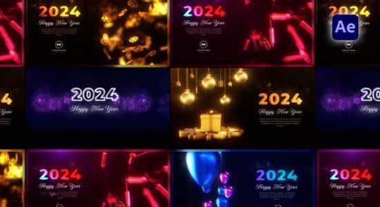 AE模板-2024新年快乐问候祝福展示动画 New Year Greetings Pack AE模板-2024新年快乐问候祝福展示动画 New Year Greetings Pack