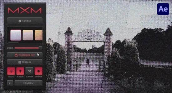 AE脚本-复古半调摇滚嘻哈风格混合视觉特效 FredPelle - MXM Plugin V1.0.0