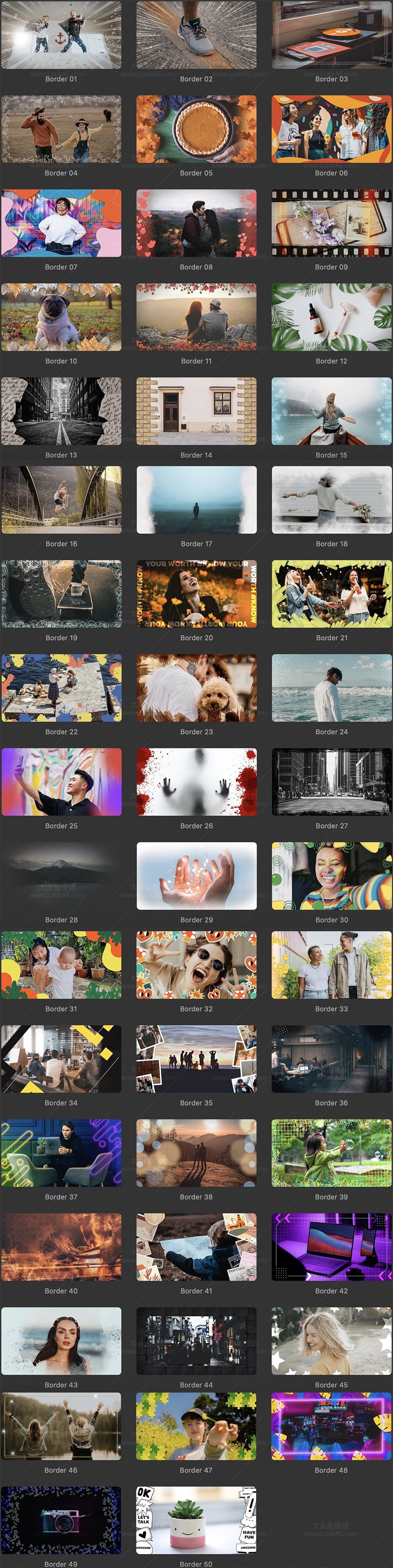 FCPX插件-50种创意视频边框围绕图形动画