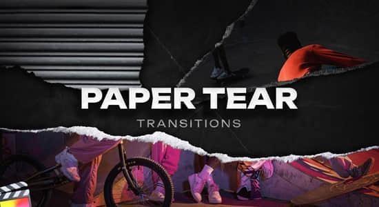 FCPX插件-50种纸张撕裂纹理拼贴转场过渡预设 Paper Tear Transitions FCPX插件-50种纸张撕裂纹理拼贴转场过渡预设 Paper Tear Transitions
