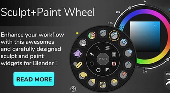 雕刻绘画快捷操作小工具面板Blender插件 Sculpt-Paint Wheel V3.0.3 雕刻绘画快捷操作小工具面板Blender插件 Sculpt-Paint Wheel V3.0.3