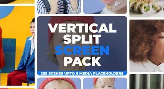 AE模板-258个垂直竖屏动态画面拼贴视频分屏预设 Vertical Split Screen Pack AE模板-258个垂直竖屏动态画面拼贴视频分屏预设 Vertical Split Screen Pack