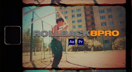 AE/PR脚本-复古怀旧8mm老胶片边框纹理噪点光效叠加效果 ROLLBACK8 Pro