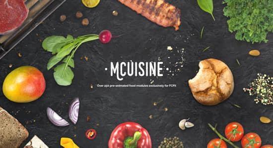 FCPX插件-276个水果蔬菜肉类面包佐料食物餐具动画预设 mCuisine