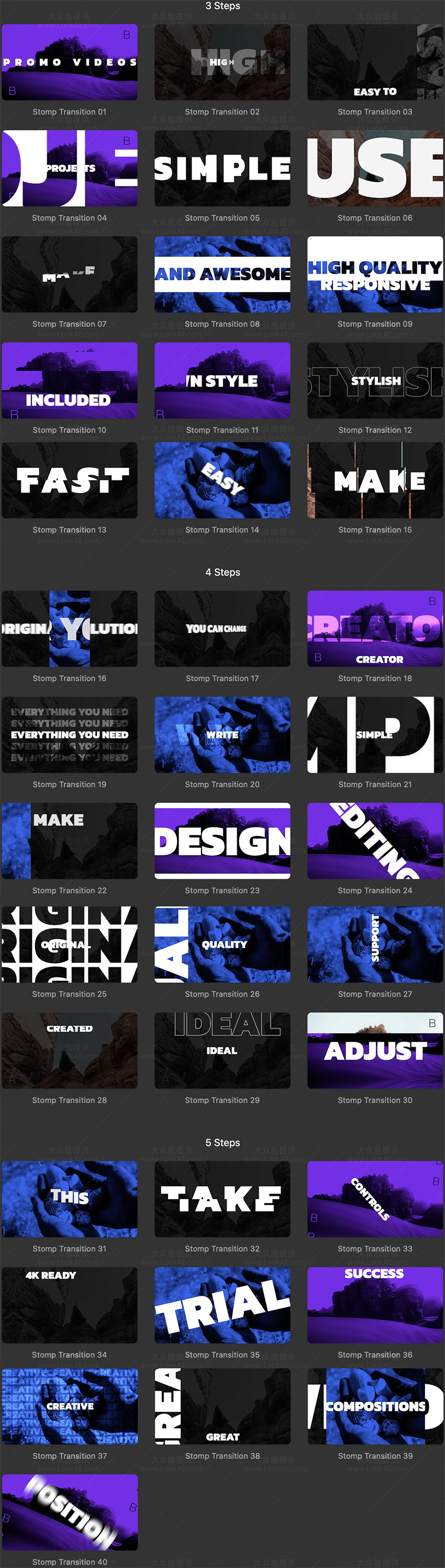 FCPX插件-40个活力动态节奏文字标题视频转场过渡预设 FCPX插件-40个活力动态节奏文字标题视频转场过渡预设