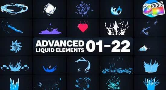 FCPX插件-64个二维丝滑动漫卡通流体液体元素动画 Advanced Liquid Elements FCPX插件-64个二维丝滑动漫卡通流体液体元素动画 Advanced Liquid Elements