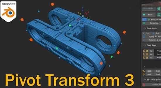三维模型中心点变换移动Blender插件 Pivot Transform V3.3 三维模型中心点变换移动Blender插件 Pivot Transform V3.3