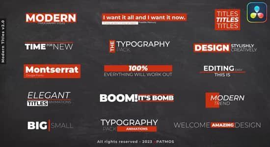 达芬奇模板-15组现代简洁文字标题动画 Modern Titles v2.0 DR 达芬奇模板-15组现代简洁文字标题动画 Modern Titles v2.0 DR