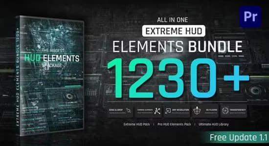 PR模板-1230组未来科技感HUD信息图形UI展示界面动画 Extreme HUD Elements Bundle PR模板-1230组未来科技感HUD信息图形UI展示界面动画 Extreme HUD Elements Bundle