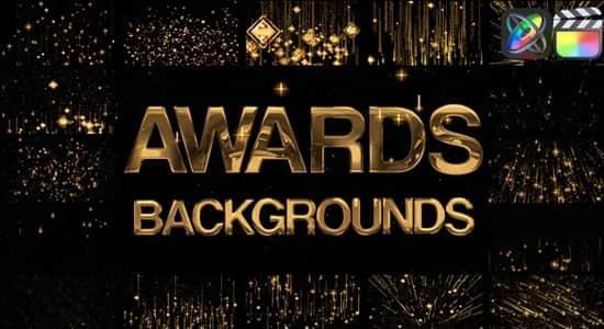 FCPX插件-15组金色华丽粒子特效闪耀动画 Awards Backgrounds
