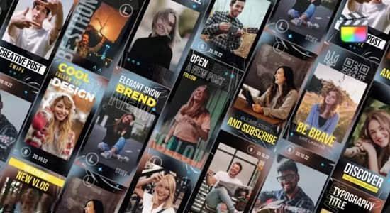 FCPX插件-16组时尚竖屏海报封面宣传动画 Intro INS Stories FCPX插件-16组时尚竖屏海报封面宣传动画 Intro INS Stories