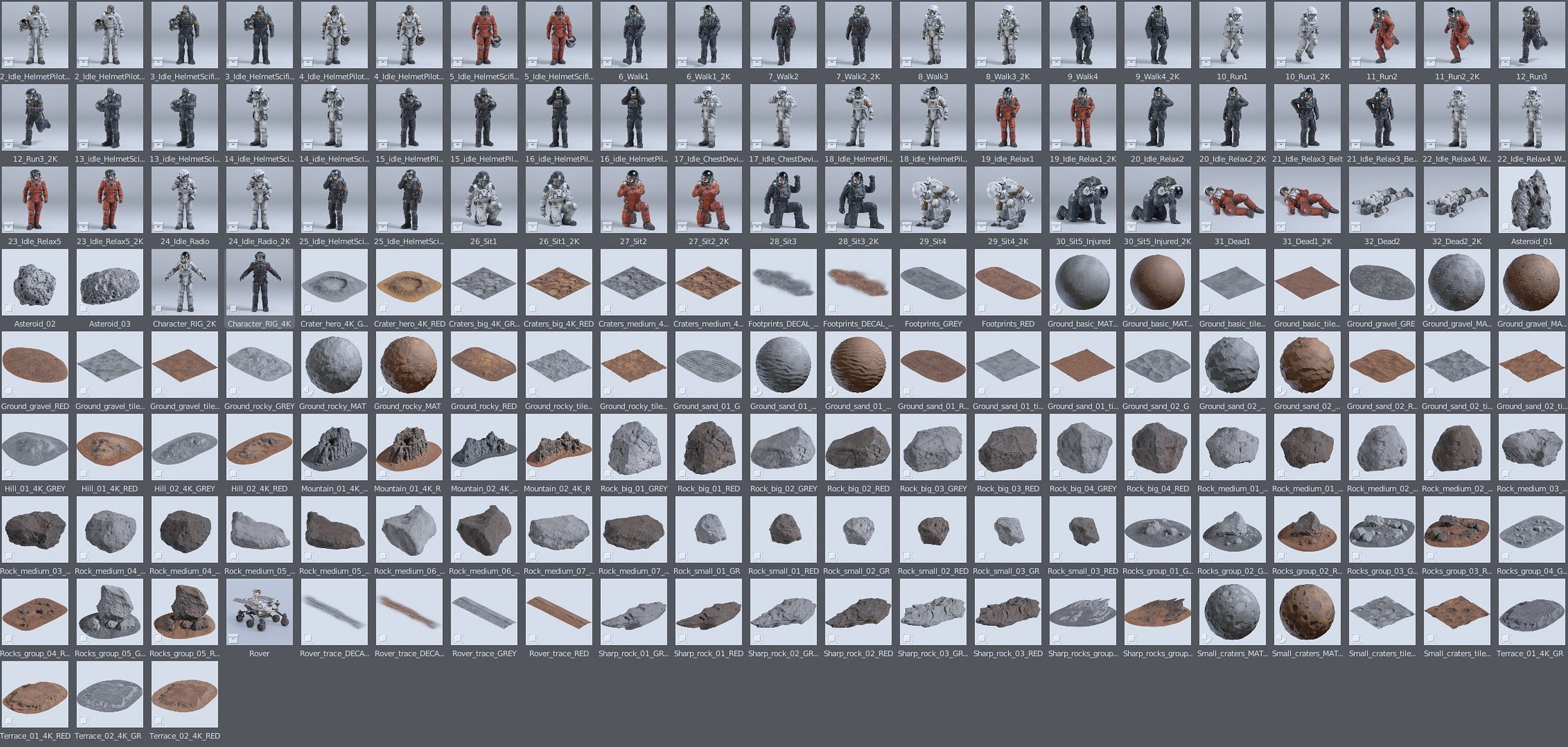 太空宇航员人物角色地形环境3D模型资产Blender预设 BigMediumSmall – Astronova 太空宇航员人物角色地形环境3D模型资产Blender预设 BigMediumSmall – Astronova