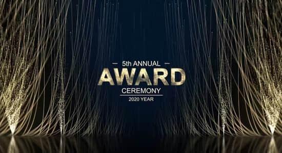 AE模板-金色华丽粒子颁奖典礼图文介绍开场片头 Awards Nomination Ceremony