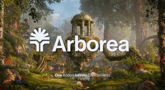 Blender插件-植物花草树木自然环境资产预设库 Arborea v1.03 Pro 含使用教程